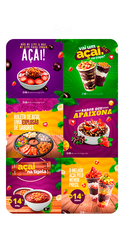 Ejemplos de diseños para negocios de açaí